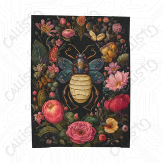 Vibrant Boho Insect Velveteen Plush Blanket - Cozy Home Décor Essential - 60’ × 80’