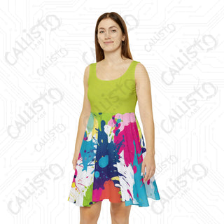 Vibrant Colorsplash Inkblot Women’s Skater Dress