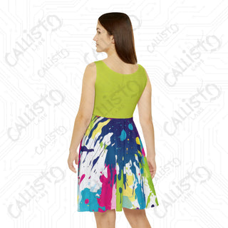 Vibrant Colorsplash Inkblot Women’s Skater Dress