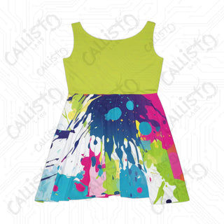 Vibrant Colorsplash Inkblot Women’s Skater Dress