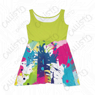 Vibrant Colorsplash Inkblot Women’s Skater Dress