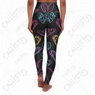 Vibrant Hearts High Waisted Yoga Leggings