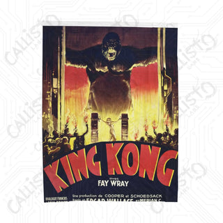 Vintage King Kong Velveteen Plush Blanket - Cozy and Nostalgic Home Décor Accent - 60’ × 80’