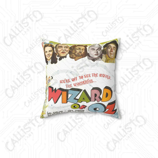 Wizard of Oz Square Pillow - Whimsical Spun Polyester Home Décor Accent - 14’ × 14’