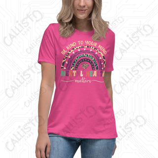 Women’s Be Kind to Your Mind Mental Health Relaxed T-Shirt - Berry / S