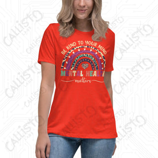 Women’s Be Kind to Your Mind Mental Health Relaxed T-Shirt - Poppy / S