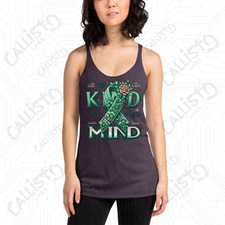 Women’s Be Kind to Your Mind Racerback Tank - Vintage Purple / XS