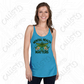 Women’s Be Kind to Your Mind Racerback Tank - Vintage Turquoise / XS