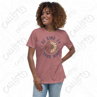 Women’s Be Kind to Your Mind Relaxed T-Shirt - Heather Mauve / S