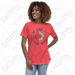 Women’s Be Kind to Your Mind Relaxed T-Shirt - Heather Red / S