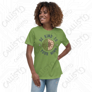 Women’s Be Kind to Your Mind Relaxed T-Shirt - Leaf / S