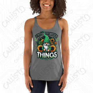 Women’s Enjoy The Little Things Gnome Racerback Tank - Premium Heather / XS