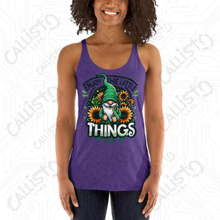 Women’s Enjoy The Little Things Gnome Racerback Tank - Purple Rush / XS