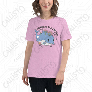 Women’s Everything Whale Be OK Relaxed T-Shirt - Heather Prism Lilac / S