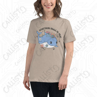 Women’s Everything Whale Be OK Relaxed T-Shirt - Heather Stone / S