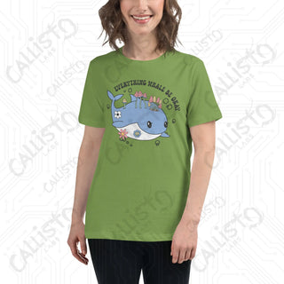 Women’s Everything Whale Be OK Relaxed T-Shirt - Leaf / S