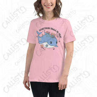 Women’s Everything Whale Be OK Relaxed T-Shirt - Pink / S