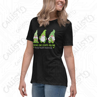 Women’s Gnome One Fights Alone Mental Health Relaxed T-Shirt