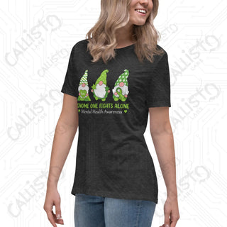 Women’s Gnome One Fights Alone Mental Health Relaxed T-Shirt