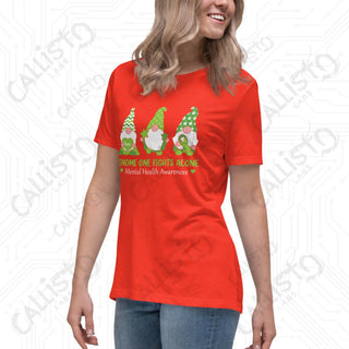 Women’s Gnome One Fights Alone Mental Health Relaxed T-Shirt