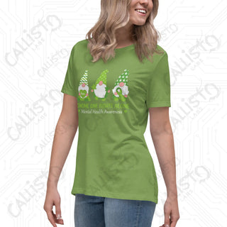 Women’s Gnome One Fights Alone Mental Health Relaxed T-Shirt