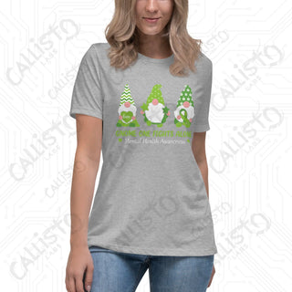 Women’s Gnome One Fights Alone Mental Health Relaxed T-Shirt - Athletic Heather / S