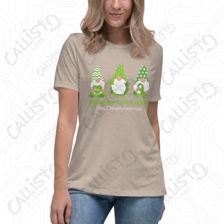 Women’s Gnome One Fights Alone Mental Health Relaxed T-Shirt - Heather Stone / S