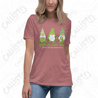 Women’s Gnome One Fights Alone Mental Health Relaxed T-Shirt - Heather Mauve / S