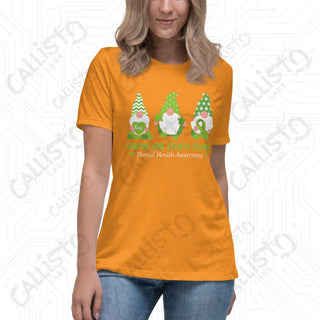 Women’s Gnome One Fights Alone Mental Health Relaxed T-Shirt - Heather Marmalade / S