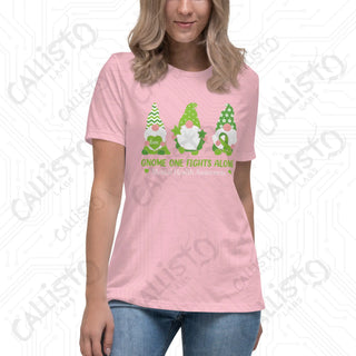 Women’s Gnome One Fights Alone Mental Health Relaxed T-Shirt - Pink / S