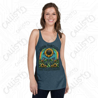 Women’s Grow Through What You Go Through Racerback Tank - Indigo / XS