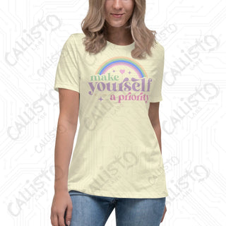 Women’s Make Yourself a Priority Relaxed T-Shirt - Citron / S