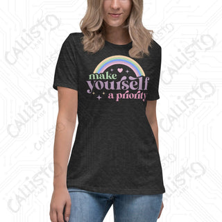 Women’s Make Yourself a Priority Relaxed T-Shirt - Dark Grey Heather / S