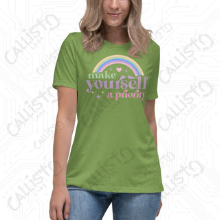 Women’s Make Yourself a Priority Relaxed T-Shirt - Leaf / S