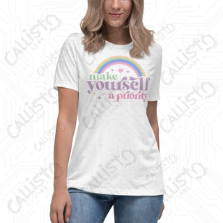 Women’s Make Yourself a Priority Relaxed T-Shirt - White / S