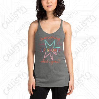 Women’s Overcoming Anxiety Superpower Mental Health Racerback Tank - Premium Heather / XS