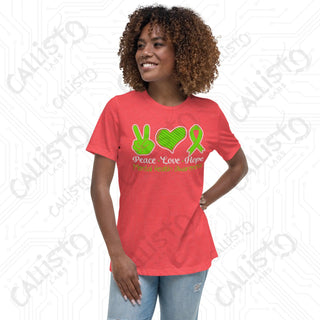 Women’s Peace Love Hope Mental Health Awareness Relaxed T-Shirt - Heather Red / S