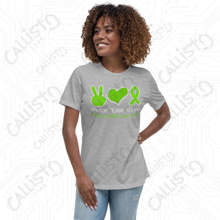 Women’s Peace Love Hope Mental Health Awareness Relaxed T-Shirt - Athletic Heather / S