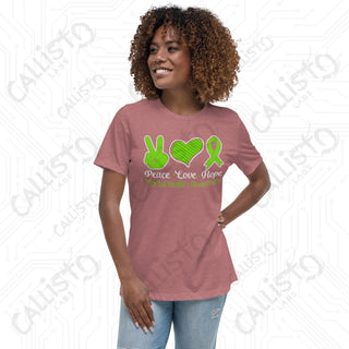 Women’s Peace Love Hope Mental Health Awareness Relaxed T-Shirt - Heather Mauve / S