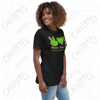 Women’s Peace Love Hope Mental Health Awareness Relaxed T-Shirt