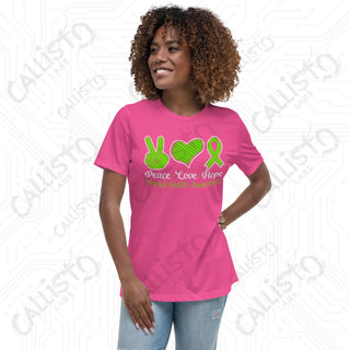 Women’s Peace Love Hope Mental Health Awareness Relaxed T-Shirt - Berry / S