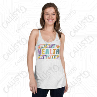 Women’s Mental Health is Health Racerback Tank - Heather White / XS