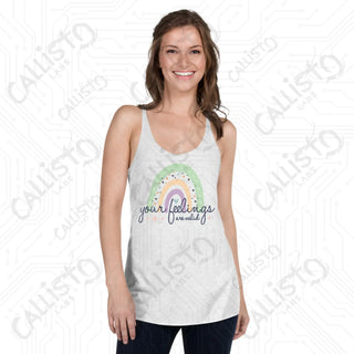 Women’s Your Feelings Are Valid Racerback Tank - Heather White / XS