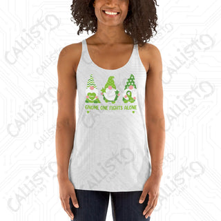 Women’s Gnome One Fights Alone Mental Health Racerback Tank - Heather White / XS