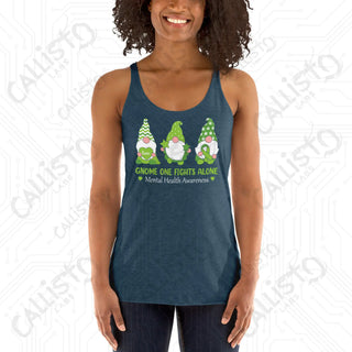 Women’s Gnome One Fights Alone Mental Health Racerback Tank - Indigo / XS