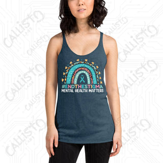 Women’s End the Stigma Mental Health Racerback Tank - Indigo / XS