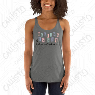 Women’s Healing is Not Linear Racerback Tank - Premium Heather / XS