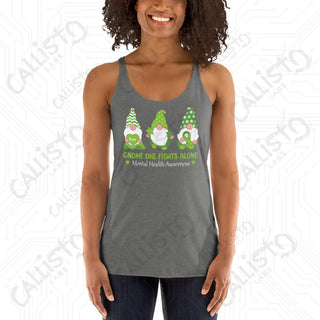 Women’s Gnome One Fights Alone Mental Health Racerback Tank - Premium Heather / XS