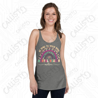 Women’s Be Kind to Your Mind Mental Health Racerback Tank - Premium Heather / XS