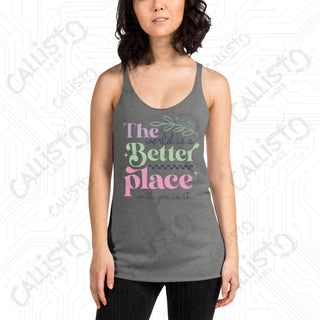 Women’s The World’s a Better Place Racerback Tank - Premium Heather / XS